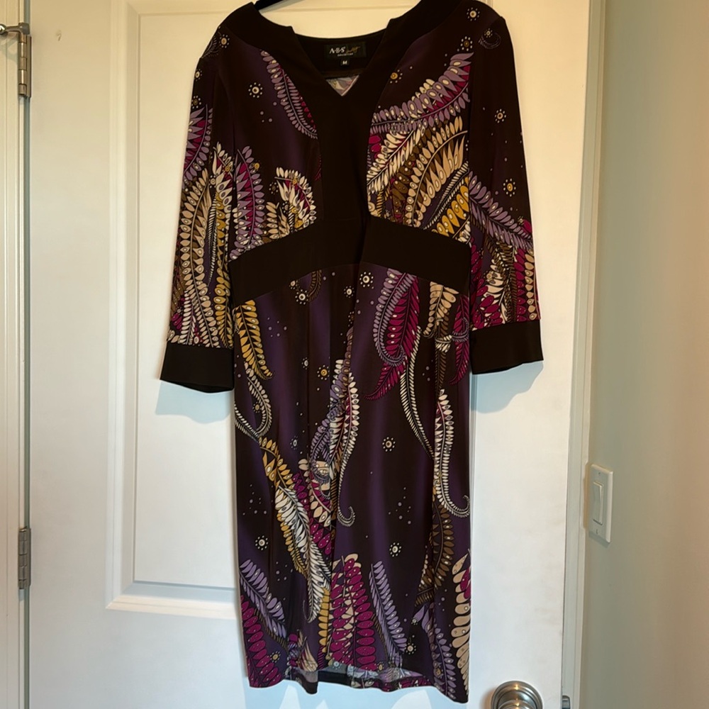 Brown/multi color ABS dress, size M
